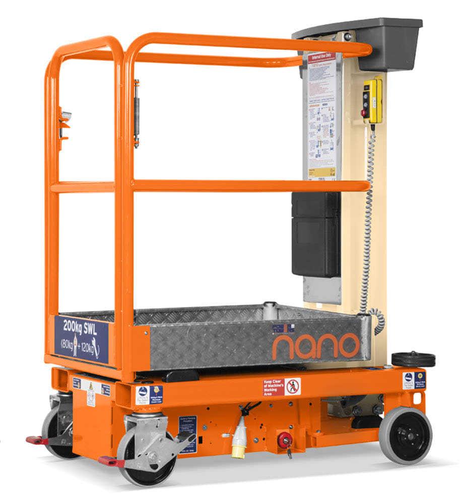 Pelarlift, manuell framdrivning, el-lyft