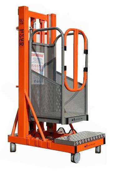 Pelarlift, manuell framdrivning, el-lyft, stödben