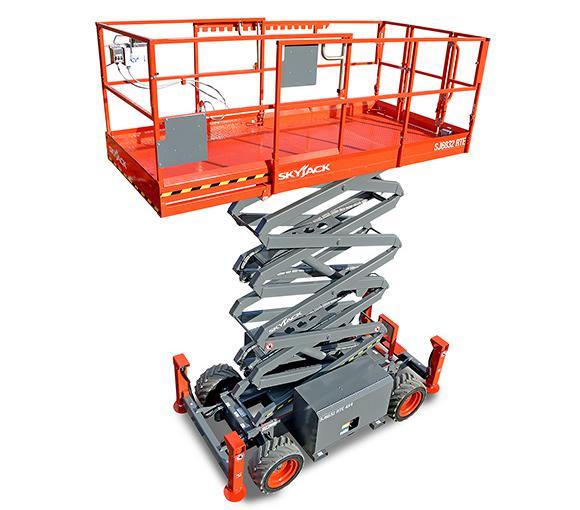 Saxlift, batteri, stödben, plattformshöjd < 12 m