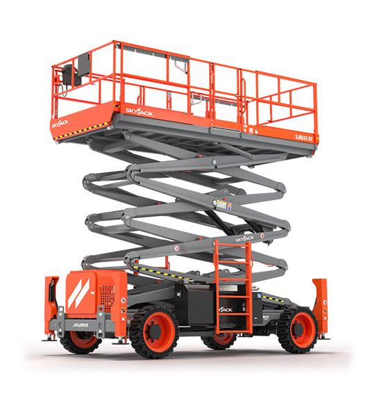Saxlift, diesel, stödben, plattformshöjd < 15 m