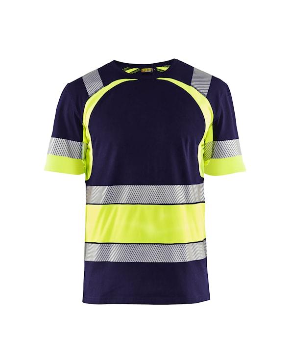 T-shirt Marinblå/Varselgul Strl M